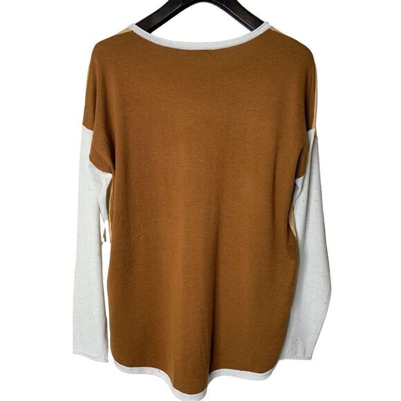 Smartwool Shadow Pine Colorblock Crew Sweater honey gold women’s size XL NEW NWT - Picture 2 of 7